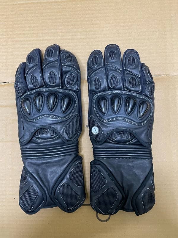 biker leather gloves full 2