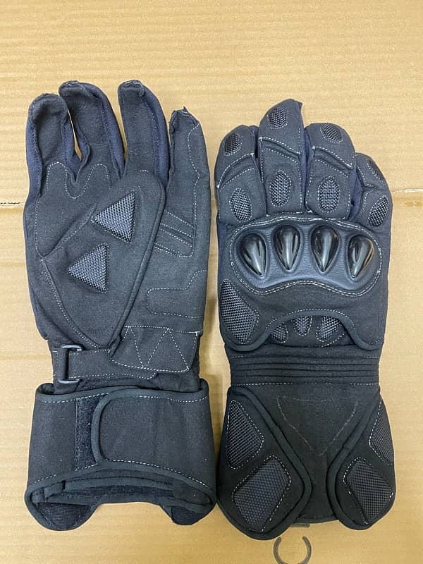 biker leather gloves full 3