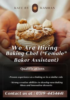 Female Baking Chef | Baker | Jobs | Urgent Hiring