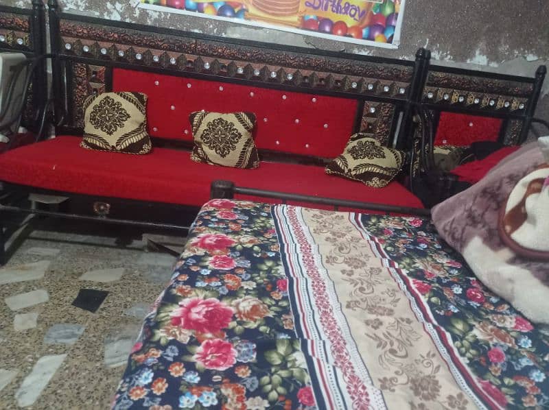 bed without mattress & five seater sofa condition 10/10 0