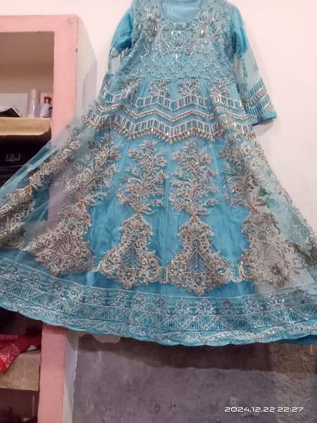 Maxi, sky blue, 3 piece, wedding, party Dress 4