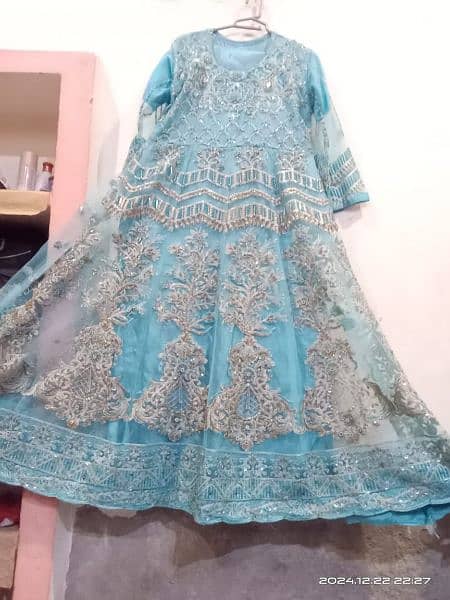 Maxi, sky blue, 3 piece, wedding, party Dress 6