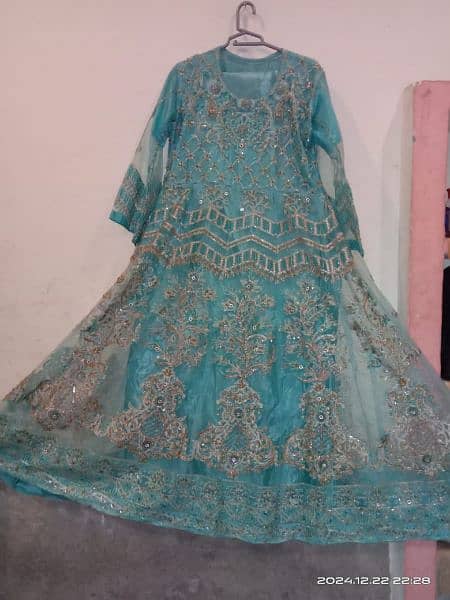 Maxi, sky blue, 3 piece, wedding, party Dress 8