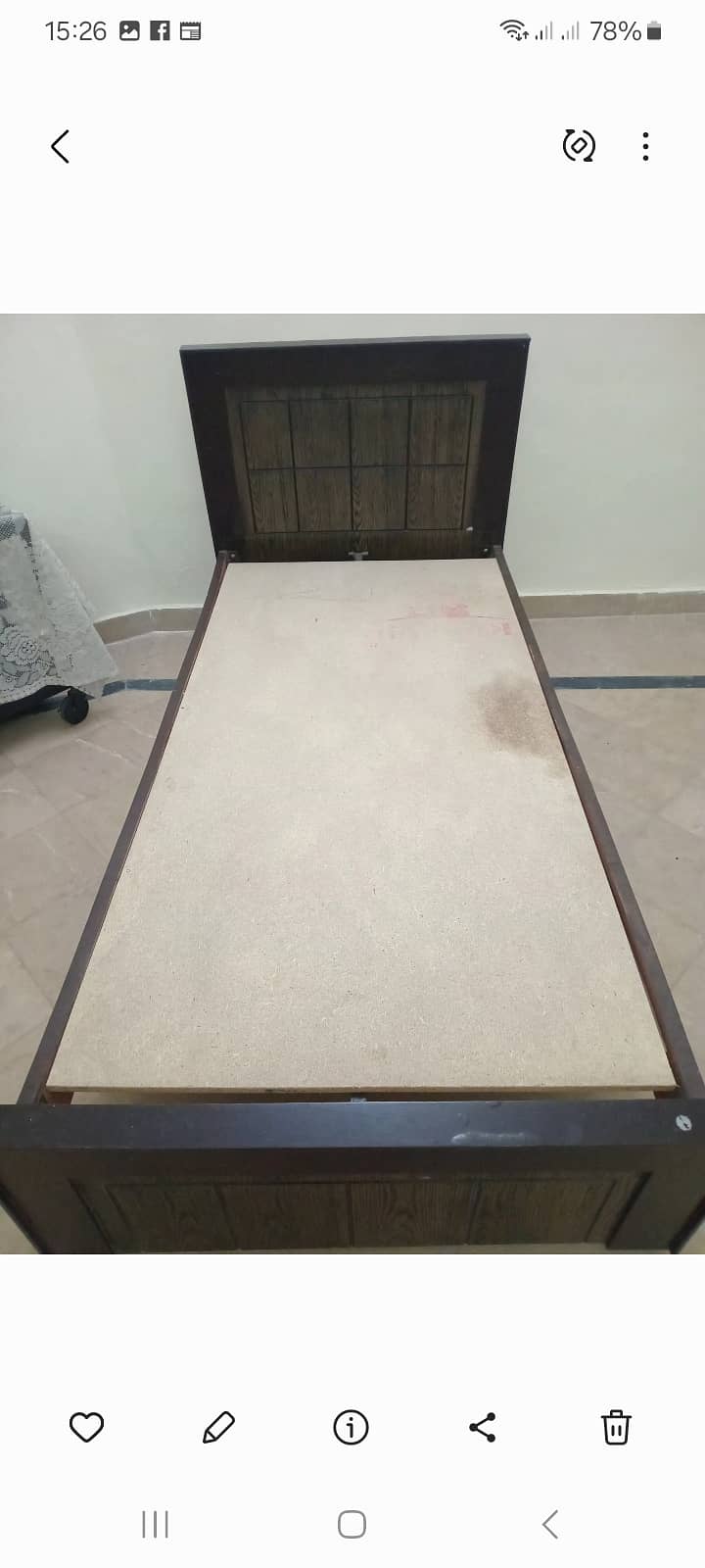 Wooden single bed with diamond foam 3