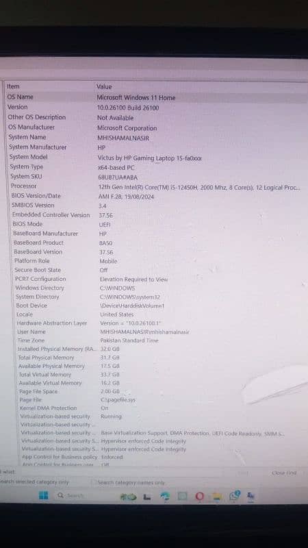 HP VICTUS 15 i5 12450H gtx 1650 0