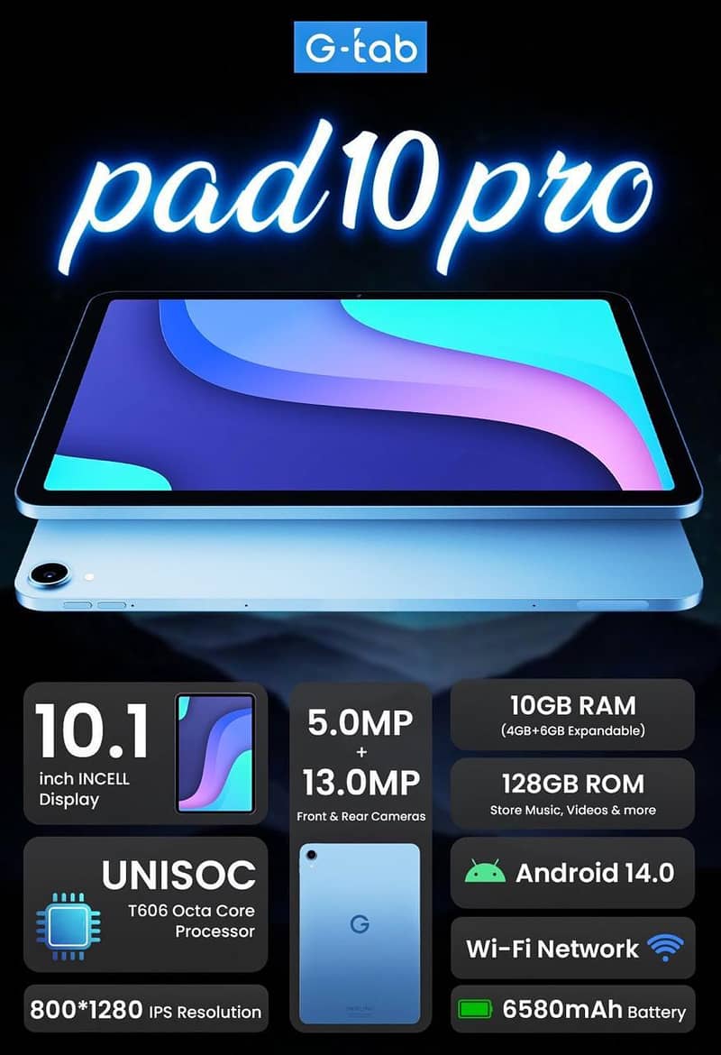 G-Tab Pad 10 Pro 10.1 inches 4+6/128 GB 1