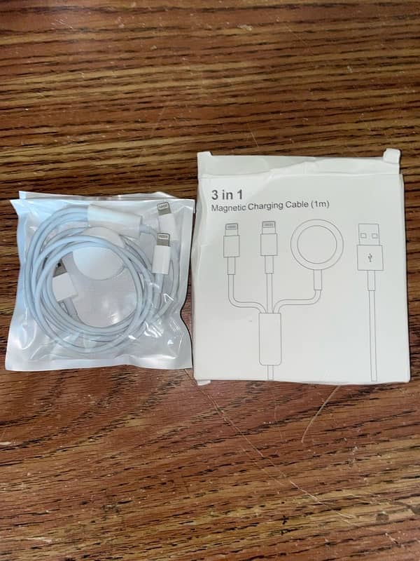 apple iphone, apple watch, airpods charger (3 in 1) 1M for apple dock 0