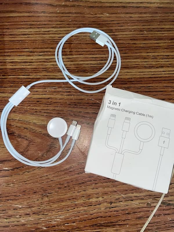 apple iphone, apple watch, airpods charger (3 in 1) 1M for apple dock 5