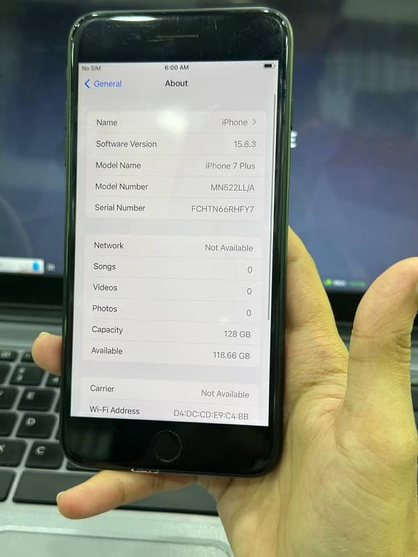 APPLE IPHONE 7PLUS 128GB FINGER FAILED PTA APPROVED BLACK COLOUR 1