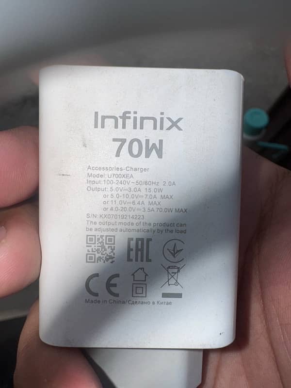 Infinix Note 40 Pro 70 Watt orignal Charger 1