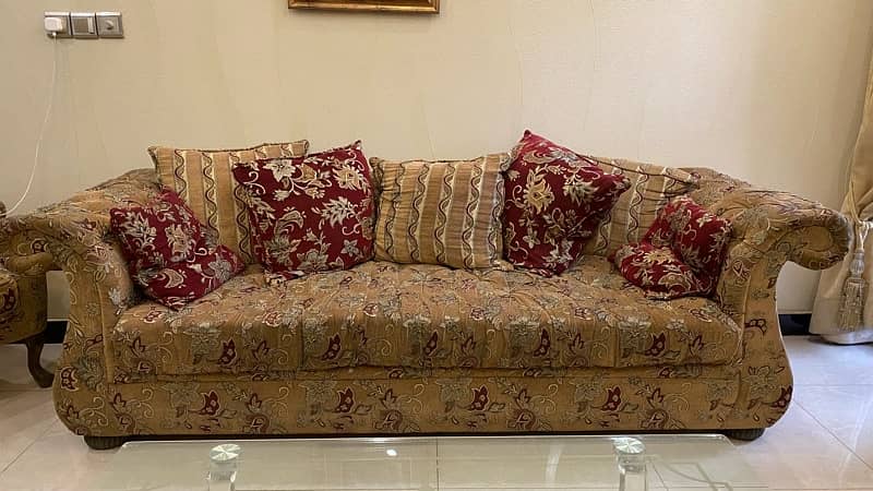 Sofa set including swing wooden chair 0