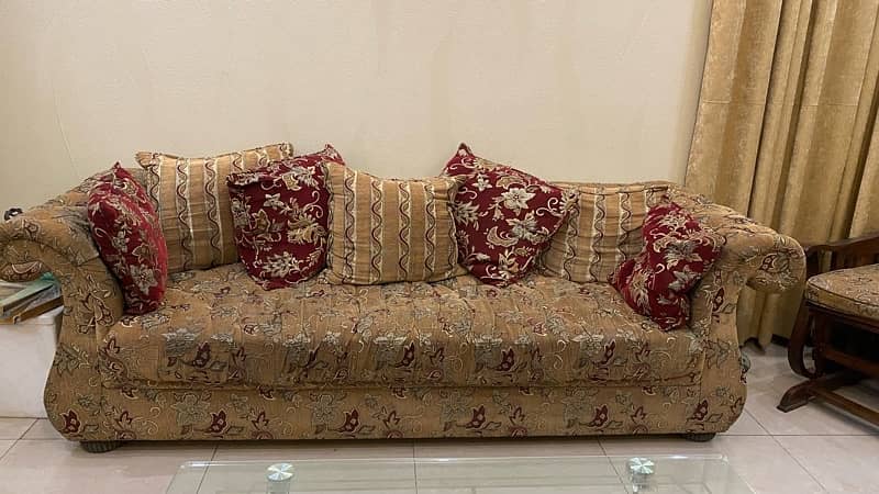 Sofa set including swing wooden chair 5