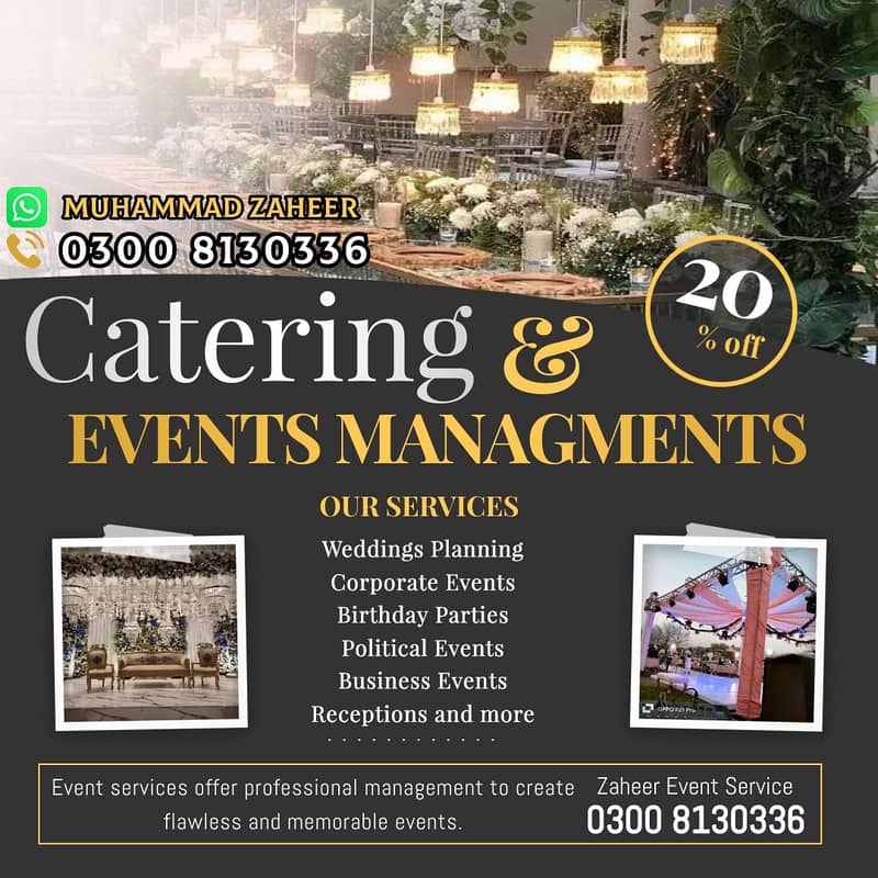 Wedding Planners/Floral Decor/VIP Catering/Live Food/BBQ/Sweet Bar 0