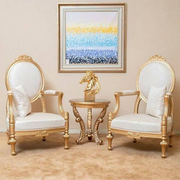 Golden Wooden Chinioti Chairs | Sheesham Wood Chairs 0