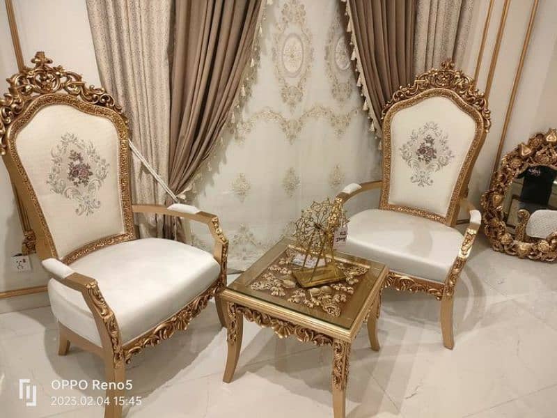 Golden Wooden Chinioti Chairs | Sheesham Wood Chairs 1