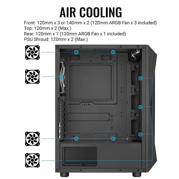 Gaming RGB Casing Excellent Airflow with three fans 1