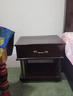 wooden bed and side tables for sale