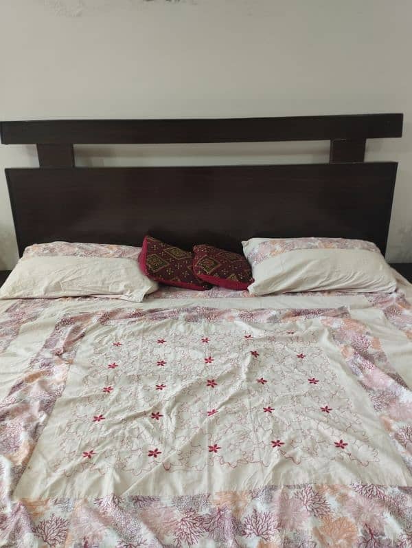 wooden bed and side tables for sale without mattress 4