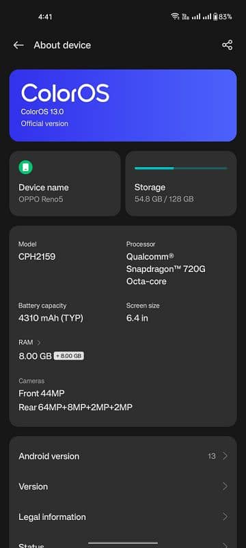 OPPO Reno 5 5g in excellent condition 0