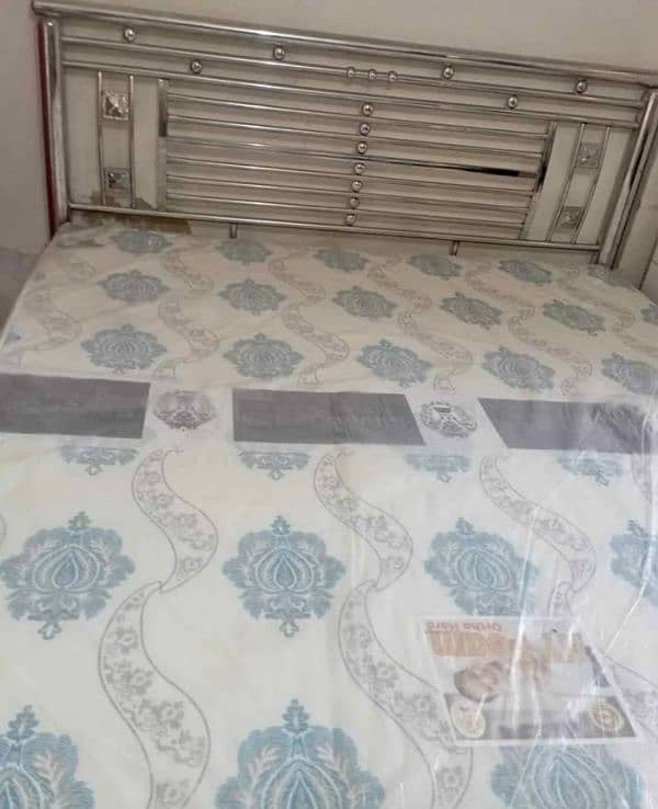 steel King size bed with mattress 1