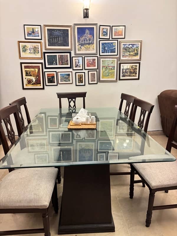 Glass Top Dining Table with 8 Dining Chairs 2