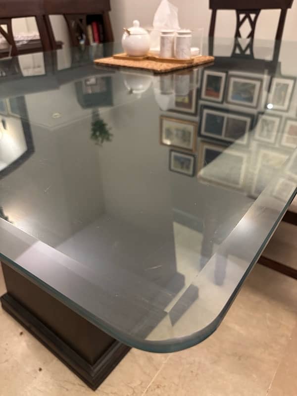 Glass Top Dining Table with 8 Dining Chairs 4