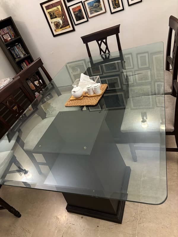 Glass Top Dining Table with 8 Dining Chairs 7