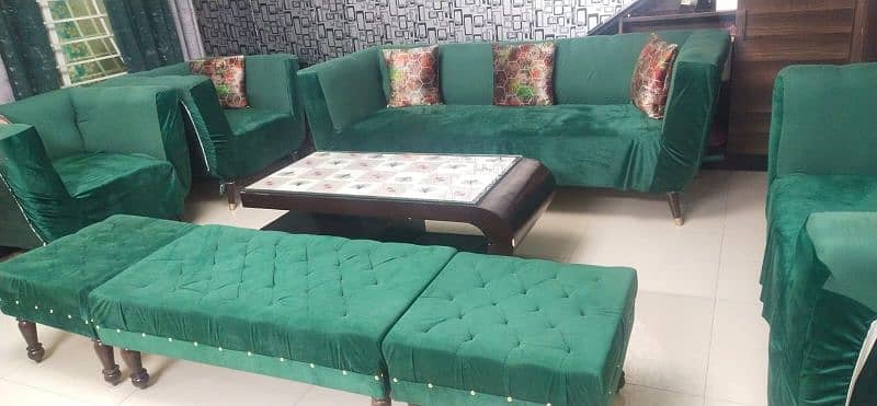 7 seater sofa set  with 4 seater setty  alongwith sofa covers 3