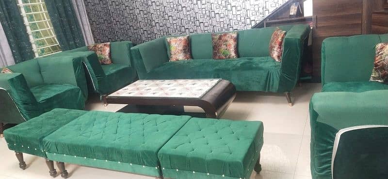 7 seater sofa set  with 4 seater setty  alongwith sofa covers 1