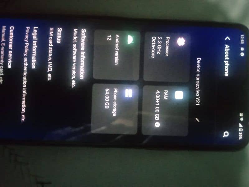 vivo y21 for sale . all okay 3