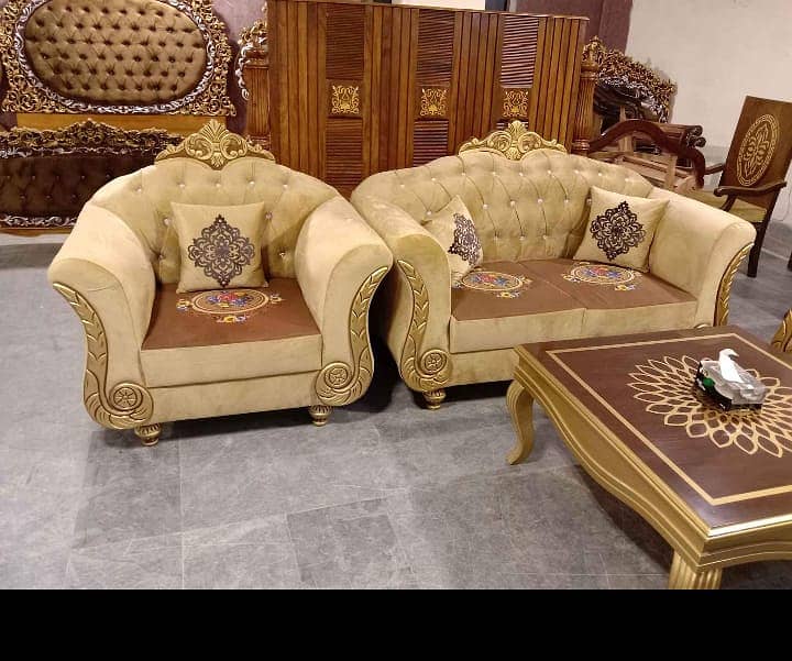 L shape sofa set/Corner sofa set/Sofa set with cushions/Dewan 11