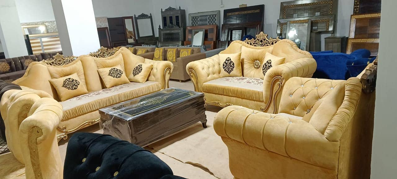 L shape sofa set/Corner sofa set/Sofa set with cushions/Dewan 13