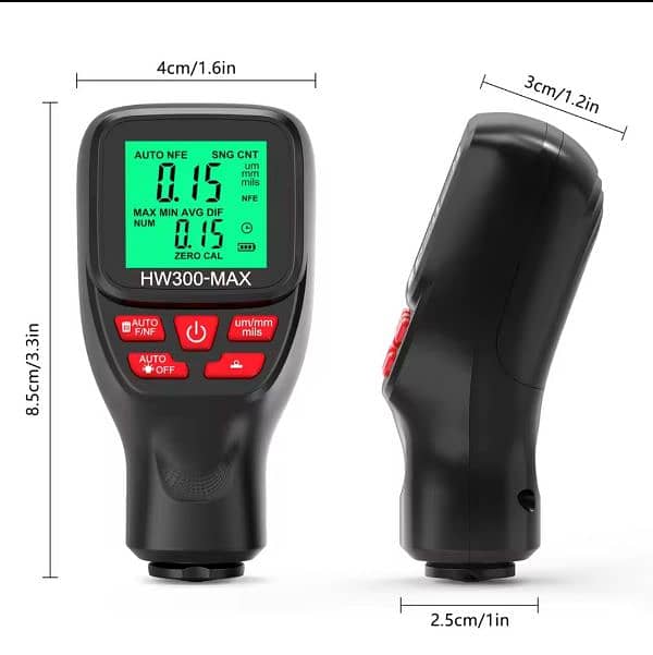 HW300-MAX Car Paint Thickness Gauge 0-2000UM Coating Meter Autom 11