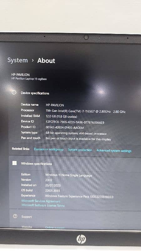 HP PAVILLION 15 CORE i7 11 GENERATION WITH BOX EXCELLENT CONDITION 1