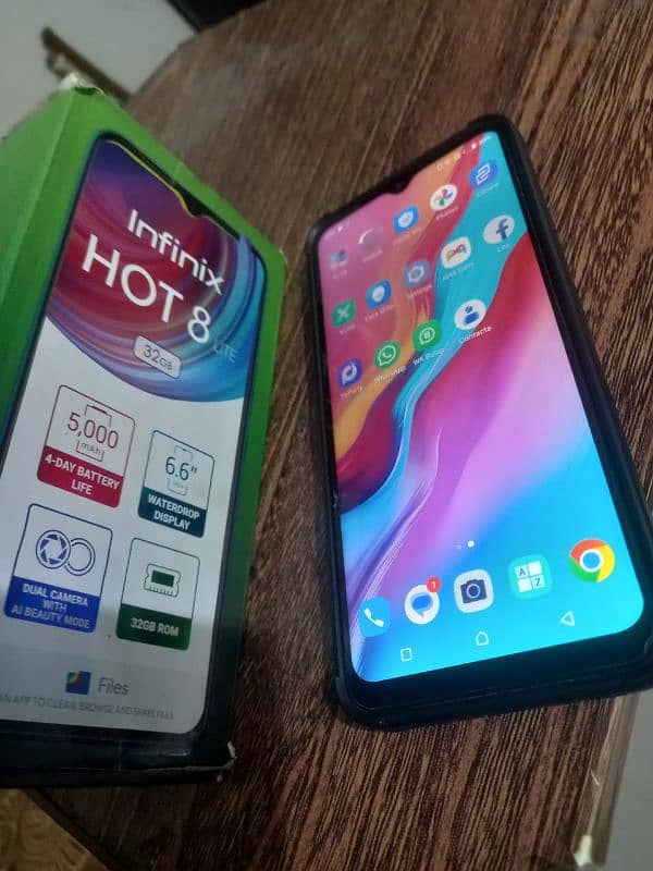 Infinix hote 8 lite with box PTA approved dual sim 3