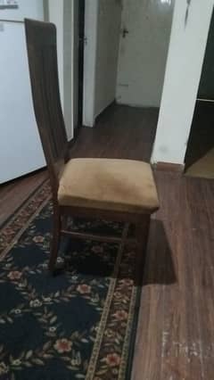 brown wooden 6 chairs