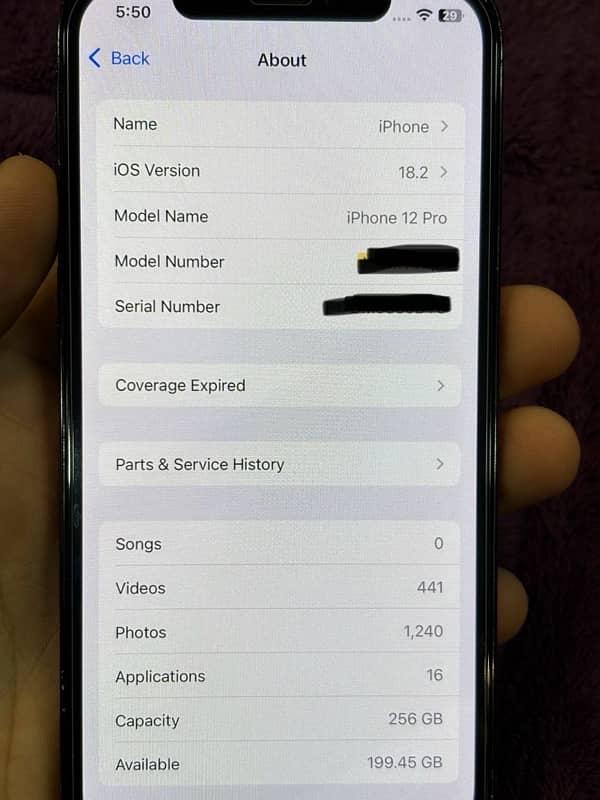 iphone 12 pro non pta 256GB Display massage 2