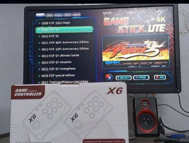 x6 arcade with 2 wireless joystick 14000+ games with taken 3 1