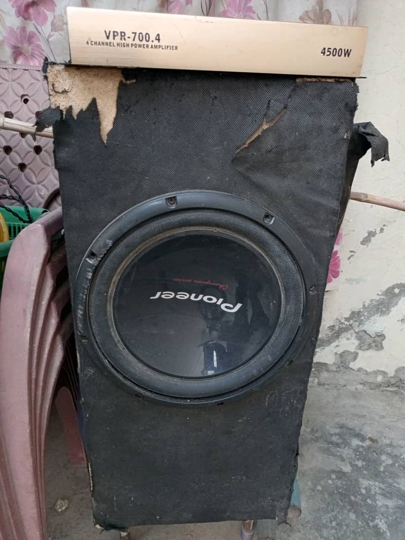 Pioneer Woofer 12"+ 4channel Amplifier for sale 0