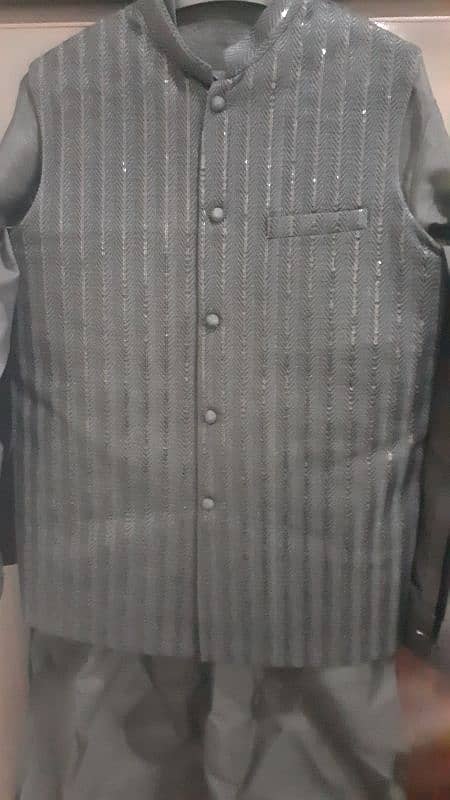 Black colour WaistCoat and Kurta Pajama of Medium Size in Black colour 2