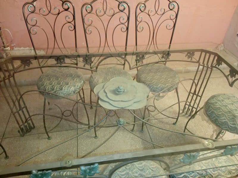 Iron Dinning Table with 8 chairs 2