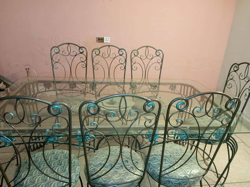 Iron Dinning Table with 8 chairs 4