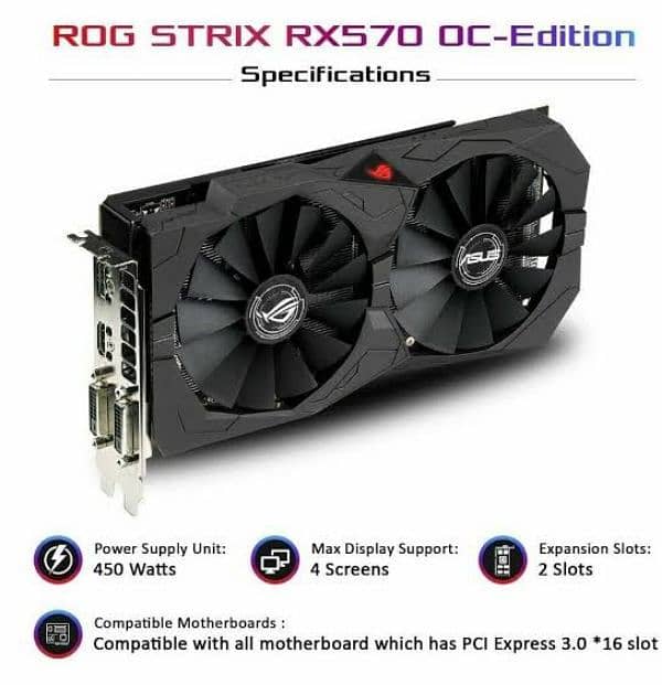 RX 570 4GB 256 BIT DDR5 ASUS 0