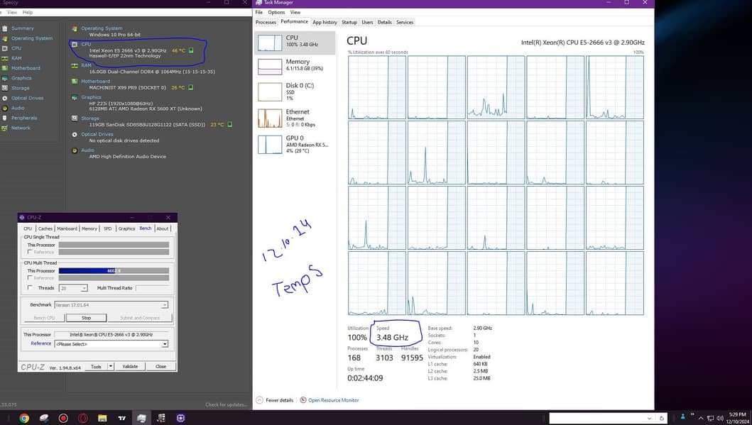 XEON E5 2666 V3 10 CORES with rx5600XT 6gb gpu 4