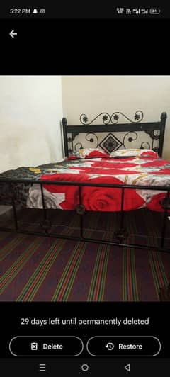 king size iron bed with spring mattress