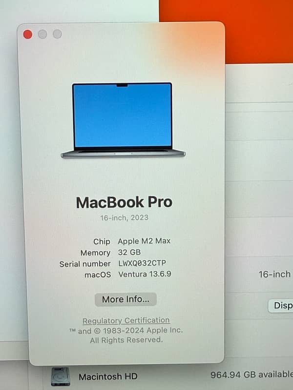 Macbook Pro 16 inch M2 Pro Max 2