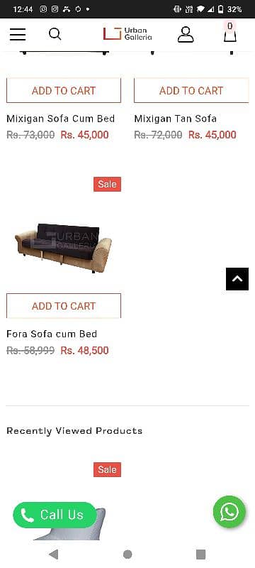 urban galleria sofa cum bed 0