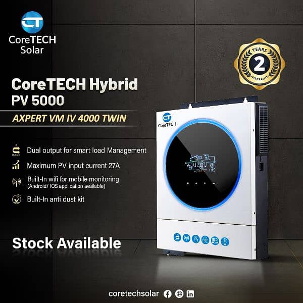 Coretech Hybrid inverter Voltronics 4kw and 6kw available whole sale 3