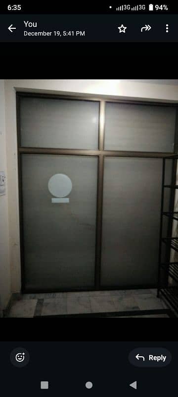 aluminum sliding doors and one fixed 2