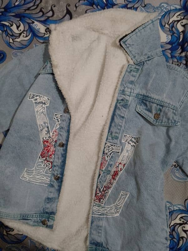 Denim Large Size Fur Jacket Condition 10/10 0